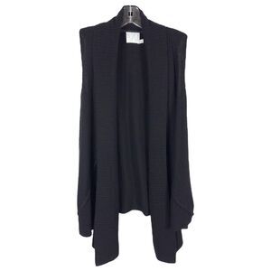 Michael Stars 1 Size XS Shrug Cardigan Sweater Black Cashmere Wool Open‎ 1047